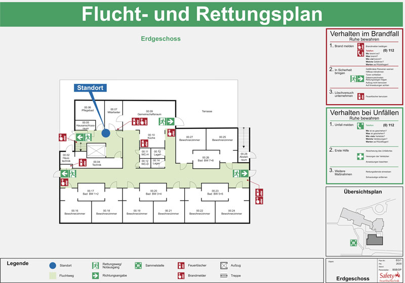 Flucht- und Rettungsplan als Musterbeispiel Flucht- und Rettungsplan Beispiel